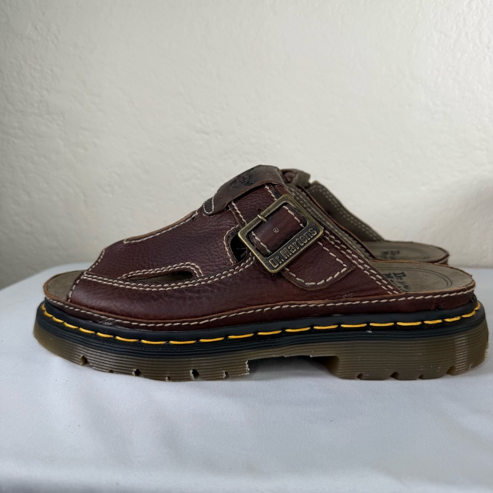 Vintage Dr. Doc Martens 8A59 Fisherman Sandals Chunky Buckle Strap Brown Slides - Picture 8 of 15